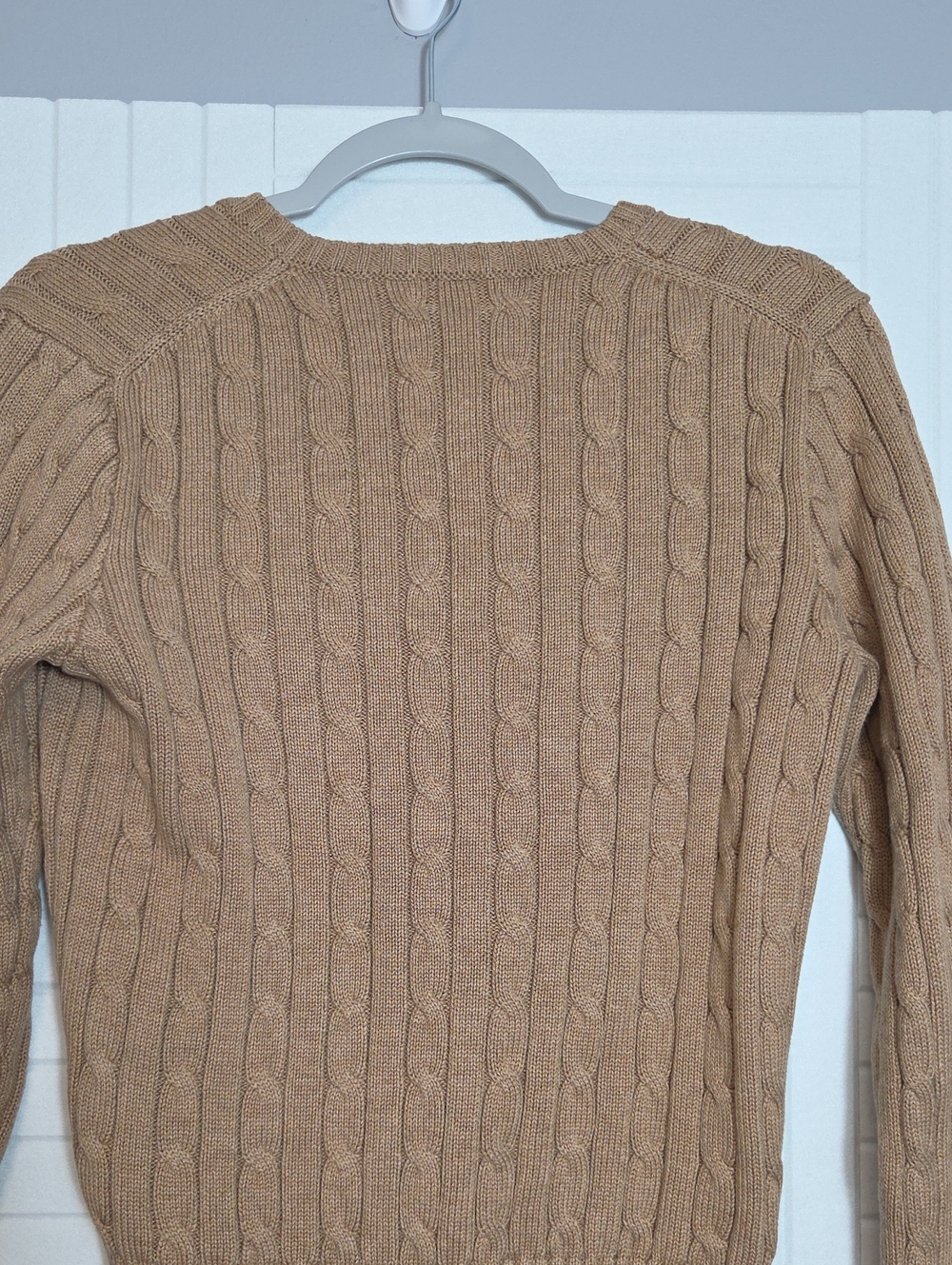 Polo Ralph Lauren 100% Cotton Cable Knit V-Neck Sweater Size M - Picture 6 of 11